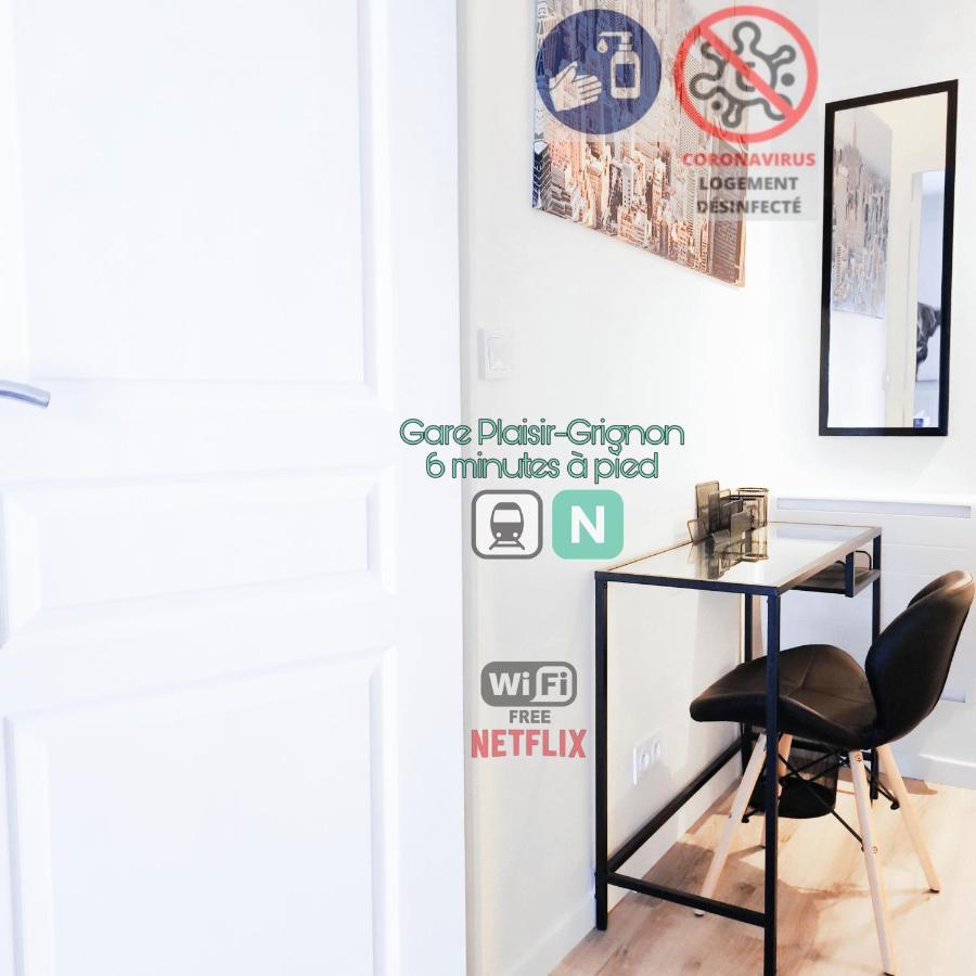 Detente & Jardin By Beds4Wanderlust - Charmant T2 Avec Jardin - Gare Plaisir-Grignon, Versailles 20Km ภายนอก รูปภาพ